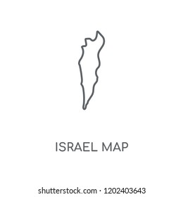 Israel map linear icon. Israel map concept stroke symbol design. Thin graphic elements vector illustration, outline pattern on a white background, eps 10.