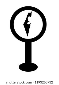 Israel Map on location map pointer. Conceptual vector illustration. 