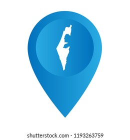 Israel Map on location map pointer. Conceptual vector illustration. 