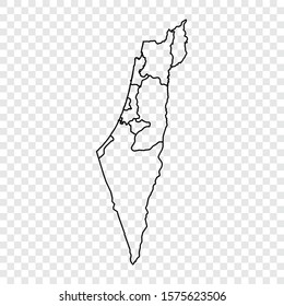 Israel map on transparent background. Outline. Vector illustration.