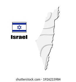 Israel map on white background. vector illustration.
