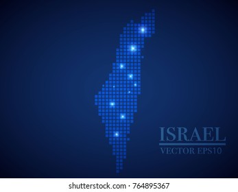Israel map page symbol for your web site design Israel map logo, app, UI. Wire frame 3D mesh polygonal network line, design sphere, dot and structure.
