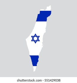 Israel map painted in the color of the flag