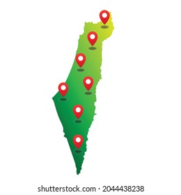Israel Map with pin location