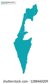 israel map with regions vector illustration on white background