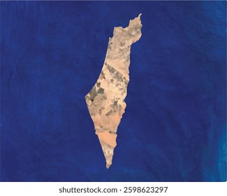Israel map with satellite view design style.