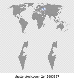 Mapa de Israel con Locación mundial.