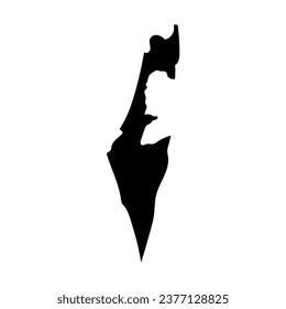 Israel map silhouette icon. Vector.