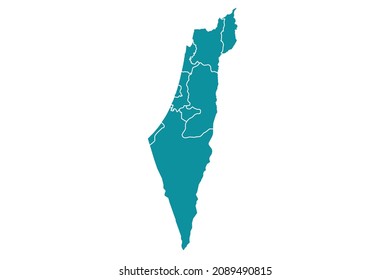 Mapa israelí vector, Abstract diseño ilustración vectorial Eps 10. color de la paleta de color marino.Alto detalle sobre fondo blanco.