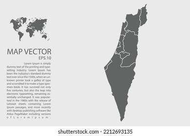Israel map vector, Abstract design vector illustration Eps 10. High Detailed on white background.