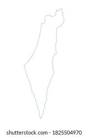 Israel Map - Vector Contour illustration
