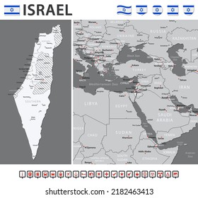 Israel Map - Vector Infographic Set. Vector illustration