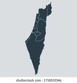 israel map vector, isolated on gray background