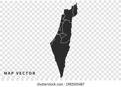 Israel map vector, isolated on transparent background