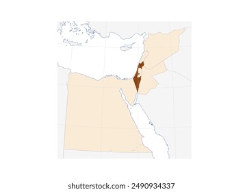 Israel Map in Western Asia: Illustration of the Middle Eastern Country and Surrounding Borders - Perfect for Atlas Reference