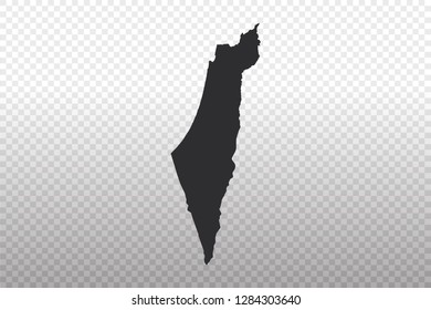 Israel Map - World Map International vector template isolated on transparent background - Vector illustration eps 10
