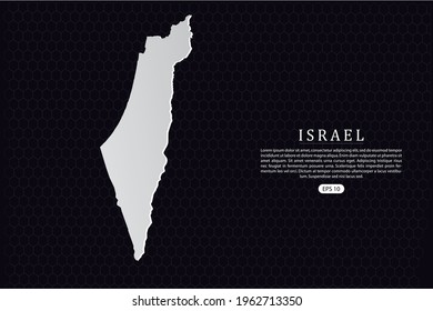 Mapa de Israel - Mapa Mundial Modelo vectorial internacional con color blanco aislado en el fondo del hexágono - Ilustración vectorial eps 10