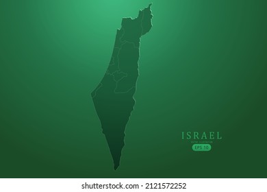 Israel Map - World Map International vector template with High detailed and Green gradient color isolated on green background for design, infographic - Vector illustration eps 10