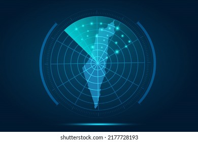 Israel Map - World Map International vector template with futuristic circle radar style HUD, GUI, UI interface isolated on blue background for design, infographic - Vector illustration eps 10