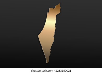 Israel Map - World map International vector template with 3D, gold luxury style including shadow on black background for design, education, website, infographic - Vector illustration eps 10