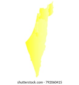 israel map - yellow geometric rumpled triangular style gradient graphic background . Vector illustration eps 10.