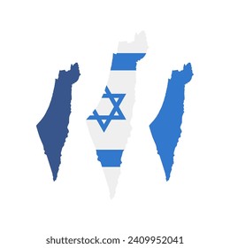 Israel-Karten auf weißem Hintergrund.Hintergrund.