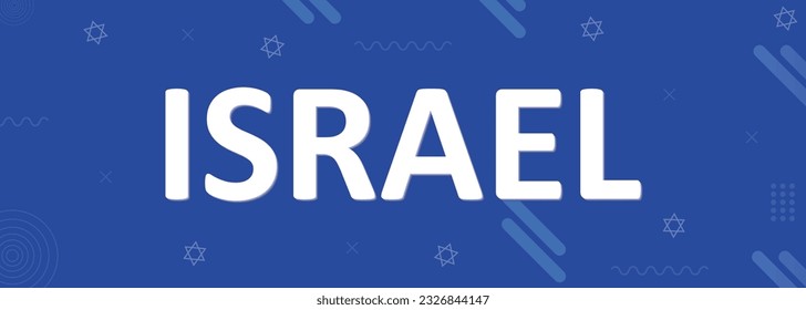 Israel nation banner abstract background, flag colors combination, suitable for national celebrations and festivals, blue and white color geometric design with shapes