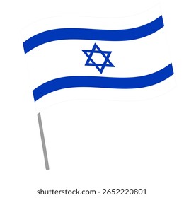 Bandeira nacional de Israel vibra com mastro