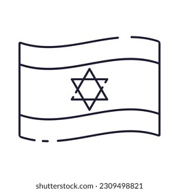 Israel national flag line design.