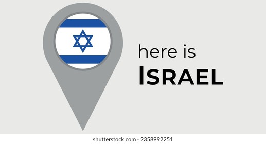 Israel national flag map marker pin icon illustration