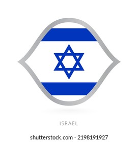 Israel national team flag in style for international basketball competitions. Vector sign.