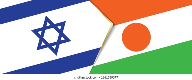 Israel and Niger flags, two vector flags symbol of relationship or confrontation.