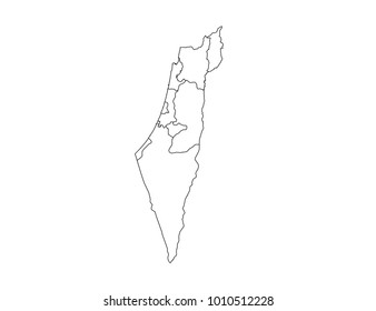 Israel Outline Map Detailed Isolated Vector Stock Vector (Royalty Free ...