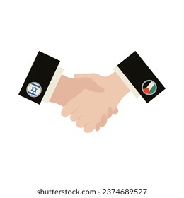 israel and palestine flags in handshake design