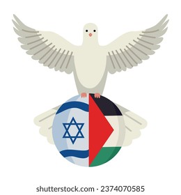 israel and palestine with peace dove design