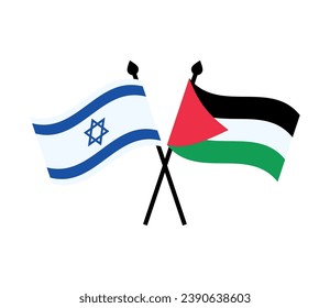 israel and palestine peace flags vector isolated