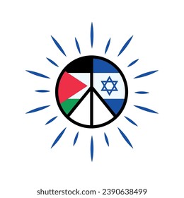 israel and palestine peace illustration vector isolated