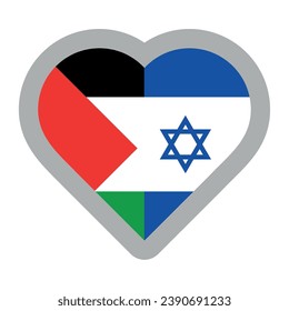 israel y palestina paz aman banderas aisladas