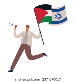 israel and palestine peace , man protesting character