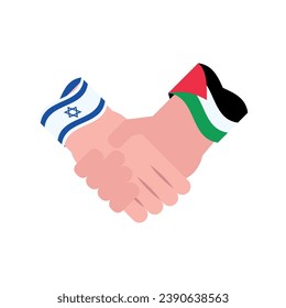 israel and palestine peace vector isolated