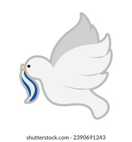 israel peace dove with flag illustration