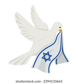 israel peace dove with flag illustration