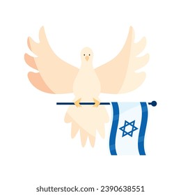 israel peace dove with flag vector isolated