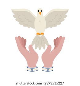 israel peace dove and hands vector isolated