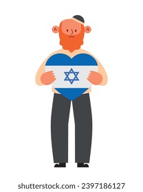 israel peace man with flag vector isolated