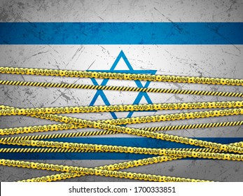 Israel in quarantine textured background. Vector illustration.