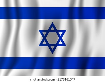 Israel realistic waving flag vector illustration. National country background symbol. Independence day.