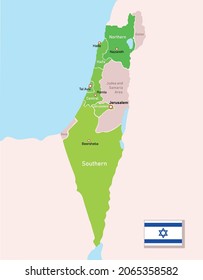 Israel regions map. Education vector illustration