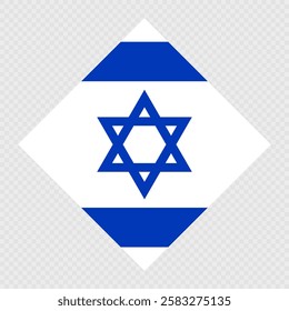 Israel rhombus flag. Vector illustration.