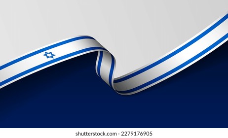 Israel ribbon flag background. Element of impact for the use you want to make of it.